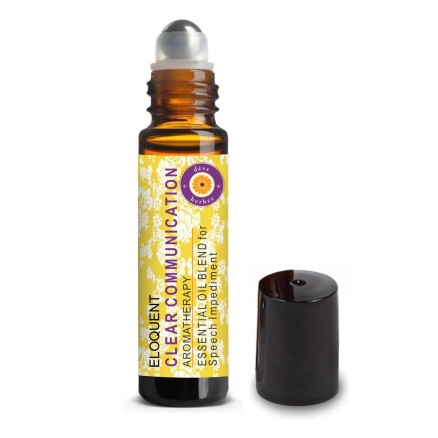 CLEAR COMMUNICATION - ELOQUENT  - Essential Oil Blend for Speech Impediment with Holy Basil (Tulsi), Spearmint, Orange, Cajeput, German Chamomile & Frankincense Essential Oils 