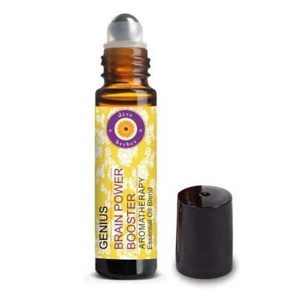 GENIUS BRAIN POWER BOOSTER - Aromatherapy Essential Oil Blend of Grapefruit, Palmarosa, Fennel Seed, Frankincense, Geranium & Mandarin Essential Oils
