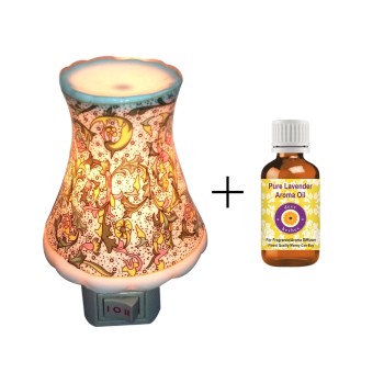Plugin Ceramic Aroma Diffuser with Pure Lavender Aroma Oil 15ml
